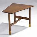 Edward wormley dunbar walnut and brass occasional table 21 x 28 x 24