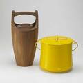 Jens quistgaard dansk enameled steel pot and teak ice bucket marked ice bucket 15 x 7 12