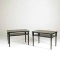 T h robsjohn gibbings pair of enameled wood sofa tables each labeled 29 x 35 x 11 34