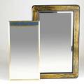 Bernard rohne mastercraft three mirrors include bronze clad brass and glass tiled and chromed wrapped one not shown unmarked largest 51 12 x 32 12