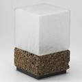 Laurel frosted glass and cork table lamp unmarked 15 x 8 sq