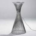 Style of warren platner chromed steel illuminated pedestal unmarked 37 x 18 dia