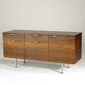 George nelson herman miller rosewood and chromed steel credenza metal label 27 x 55 12 x 19 12