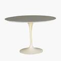 Eero saarinen knoll marble and enameled steel tulip table unmarked 28 x 42 dia