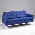 Florence knoll knoll wool loveseat on chrome steel base knoll international label 30 x 63 x 32