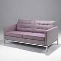 Florence knoll loveseat on chromed steel base unmarked 30 x 62 x 32