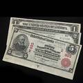 American currency three pieces national currency 1904 the first national bank of the city of brooklyn 500 sn e923 national currency 1918 the federal reserve bank of new york 200 1923 100