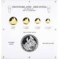 1987 switzerland matterhorn proof coin set 1 ot 12 ot 14 ot 110 ot 9999 gold 5 ot 999 silver in sealed display case