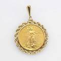 St gaudens 1927 2000 coin pendant 14k rope numismatic setting and bail 458 gs