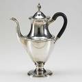 Tiffany  co silver coffee pot banded vaseform on ring foot ebony handle urn finial 1921 2 12 pints 28 ot 11 12