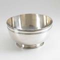 Tiffany  co silver punch bowl banded hemispherical form on ring foot 1916 766 ot 12 12 x 6 12