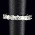 Diamond and platinum eternity band seventeen fine brilliant cut diamonds approx 425 cts tw bead set 10 gs size 7