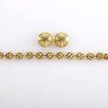 Kinetic 60s modern gold jewelry gemset 18k sputnik link bracelet with discreet clasp 14k beehive earclips with rotating diamond ornament marked brev 374 gs 7 12 bracelet