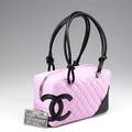 Chanel pink cambon totehandbag limited edition in black and pink lambskin with black fabric interior tag brochure dust bag authenticity card 9516121 very light wear 11 14 x 6 14
