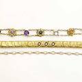 Late victorian gold jewelry 14k rococo link diamond bracelet 8 12 14k gemset link bracelet topaz sapphires tourmalines aquamarine etc 6 12 14k moonstone chain 21 574 gs