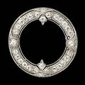 Art deco diamond and platinum circle brooch pierced and millegrained openwork wreath oec diamonds approx 124 cts tw floriform and volute ornaments 71 gs 1 38