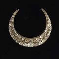 Georgian rose cut diamond crescent brooch numerous foilbacked diamonds approx 7 cts tw with later pinback c clasp 115 gs 1 12