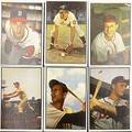 Bowman baseball cards six color cards 1953 32 stan musial very good 4 to excellent 5 condition 92 gil hodges very good 4 to excellent 5 condition 97 eddie mathews excellent 56 co