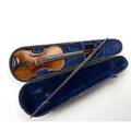 Reinholdt schmidt violin copy of one by josef guarnerius 19th20th c with a tourte bow and a 19th c case intact original paper label 23 12 x 8 14 x 3 14