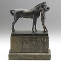 Erich schmidtkestner german 18771940 bronze of a horse with nude rider on marble base early 20th c signed e schmidtkestner 8 x 11