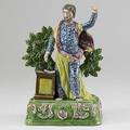 Staffordshire figure of jeremiah standing on a plinth with open book ca 1800 10 12