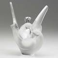 Lalique sylvie vase with flower and frog ca 1970 m no 12258 small flake to back rim script signature 8 12