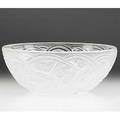 Lalique pinsons bowl decorated with finches among scrolling ferns ca 1970 m no 10386 script signature 3 34 x 9 38