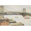 Ao smith american 20th c two watercolor on paper paintings of manhattan bridges framed brooklyn bridge 1942 signed and dated 11 12 x 18 12 sight williamsburg bridge signed 12 12