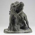 French bronze man and woman seated on a rock 19th20th c marked vittoz bronzier 17 x 19 12 x 9