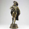After paul dubois french 18291905 bronze the courtier on raised base 19th20th c marked p dubois 36
