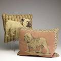 Two needlepoint pillows both with bulldogs 20th c larger 20 x 15 provenance truman capote collection bonhams november 9 2006