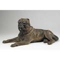 Austrian mastiff statue terra cotta with brown glaze 19th c 28 x 14 x 14