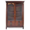 French empire bookcase mahogany veneer bronze mounts and columns 20th c veneer loss 72 x 47 x 18