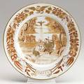 Chinese export plate depicting the baptism of christ and mat 316 ca 1740 8 12 dia