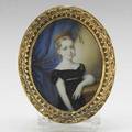 Portrait miniature depicting a young woman early 19th c signed hummel 2 12 x 3 14