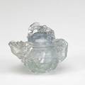 Aquamarine water dropper in the form of a small ewer and cover decorated with grape vines and squirrels 19th c 3