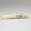 Ivory page turner figural dogs head handle late 19thearly 20th c monogrammed 13