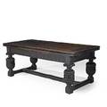 Jacobean trestle table oak with carved apron and bulbous turnings in the refectory style 18th19th c 31 x 78 x 37