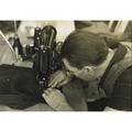 Russell lee two photographs man working sewing machine and tailor in garment factory jersey homestead 193637 gelatin silver prints stamp marked and fsa 8 x 10