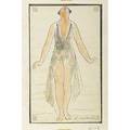 Abraham walkowitz isadora duncan watercolor and pencil signed 10 x 8 image