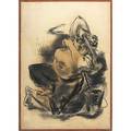 Yasuo kuniyoshi untitled black crayon on board signed 40 x 28