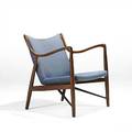 Style of finn juhl teak easy chair ca 1950 32 x 27 x 27