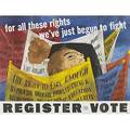 Ben shahn for all these rights weve just begun to fight 1946 offset lithograph in colors 28 78 x 39 38 publisher congress of industrial organizations