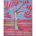 Benjamin butler american b 1975 untitled tree red blue pink 2007 oil on canvas framed signed dated and titled 20 x 16 provenance private collection new york