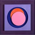 Genevieve claisse french b 1935  violet painted wood relief in velvet frame 23 x 23 provenance hokin gallery palm beach fl label on verso private collection new jersey