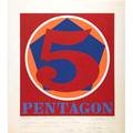 Robert indiana american b 1928 depicts no 5 from the pelygon series 1975 screenprint in colors signed dated and numbered 1100 multiple times 31 x 28 sheet provenance private coll