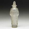 Lalique pan perfume bottle in frosted glass france ca 1920 m p 332 no 504 molded r lalique france 5 x 2