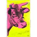 After andy warhol cow yellow and pink wallpaper 1989 screenprint on wallpaper 46 x 30 sheet publisher andy warhol estate provenance private collection new jersey