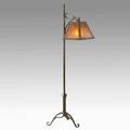 Arts and crafts lighting floor lamp hammered copper mica single socket illegible mark overall 61 x 16 12 shade 8 34 x 11