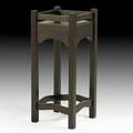 Gustav stickley rare chestnut plant stand no 44 with 10 indigo grueby tile insert eastwood ny ca 1901 unmarked 29 34 x 12 12 provenance vancroft estate wv